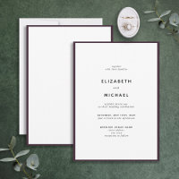 Elegant Plum Paars & White Typography Wedding