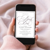 Elegant plum Paarse Calligrafie Brunch met bride Kaart