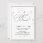 Elegant Plum Paarse Calligraphy Bridal Brunch Kaart (Voorkant)