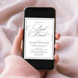 Elegant Plum Paarse Calligraphy Bridal Brunch Kaart