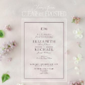 Elegant Plum Paarse Classic Monogram Weddenschap Acryl Uitnodigingen