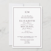 Elegant Plum Paarse Classic Monogram Weddenschap Kaart (Voorkant)