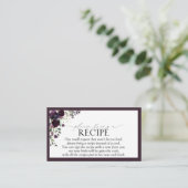 Elegant Plum Paarse Floral, breng alsjeblieft een  Informatiekaartje (Staand voorkant)