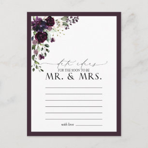 Elegant Plum Paarse Floral Waterverf Date Ideeën Briefkaart