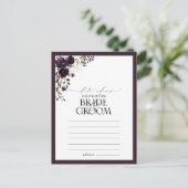 Elegant Plum Paarse Floral Waterverf Date Ideeën Briefkaart (Staand voorkant)