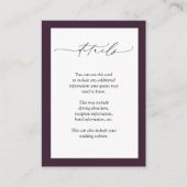 Elegant Plum Paarse Floral Wedding Details Informatiekaartje (Voorkant)