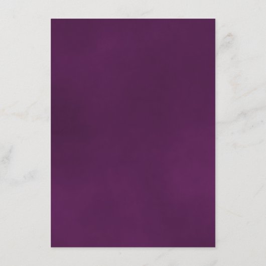 Elegant Plum Paarse Romantic Roos Wedding Details Informatiekaartje (Achterkant)