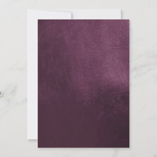 Elegant Plum Paarse Rustic Wood Script Weddenschap Kaart (Achterkant)