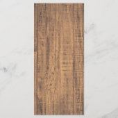 Elegant Plum Paarse Rustic Wood Script Weddenschap Menu (Achterkant)