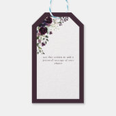 Elegant Plum Paarse Waterverf Vrijgezellenfeest Cadeaulabel (Achterkant)