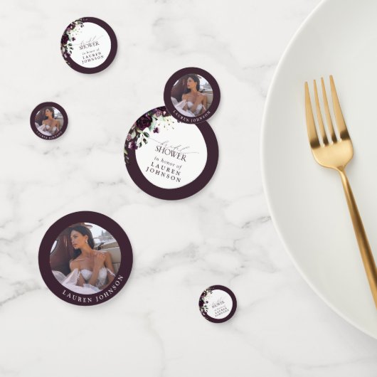 Elegant Plum Paarse Waterverf Vrijgezellenfeest Confetti (Groep)