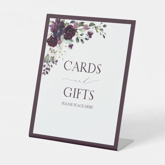 Elegant Plum Paarse Waterverf Vrijgezellenfeest Gi Reclamebord Met Voetstuk (Voorkant)