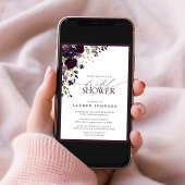 Elegant Plum Paarse Waterverf Vrijgezellenfeest Kaart