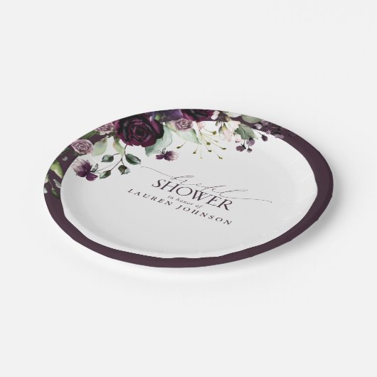 Elegant Plum Paarse Waterverf Vrijgezellenfeest Papieren Bordje (Gekanteld)