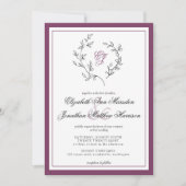 Elegant Plum Photo Monogram QR Code Wreater Kaart (Voorkant)