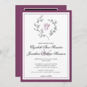 Elegant Plum Photo Monogram QR Code Wreater Kaart (Voorkant / Achterkant)