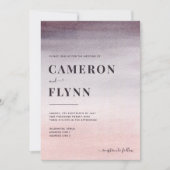 Elegant Plum Pink Ombre Waterverf Modern Wedding Kaart (Voorkant)