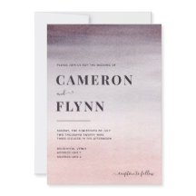 Elegant Plum Pink Ombre Waterverf Modern Wedding