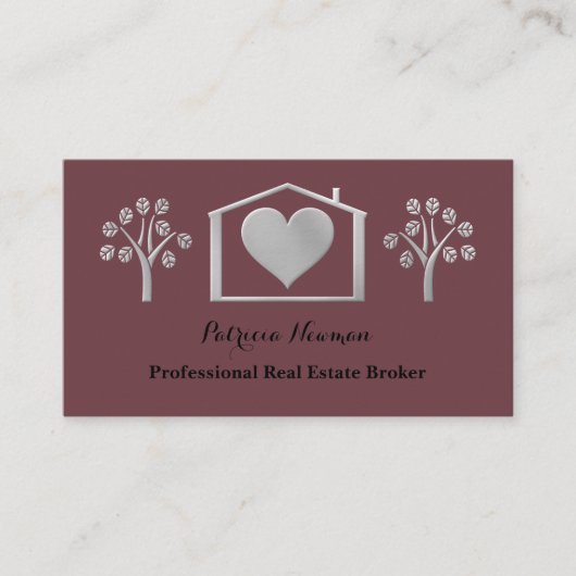 Elegant Plum Pro Real Estate Broker Visitekaartje (Voorkant)