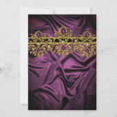 Elegant Plum Purple Birthday Silk Gem Gold Kaart (Achterkant)