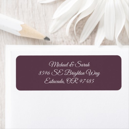 Elegant Plum Purple Return Address Etiket (Insitu)