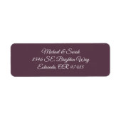 Elegant Plum Purple Return Address Etiket (Voorkant)