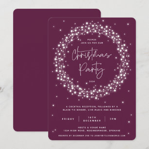 Elegant Plum Sparkeling Lights kerstfeest Kaart