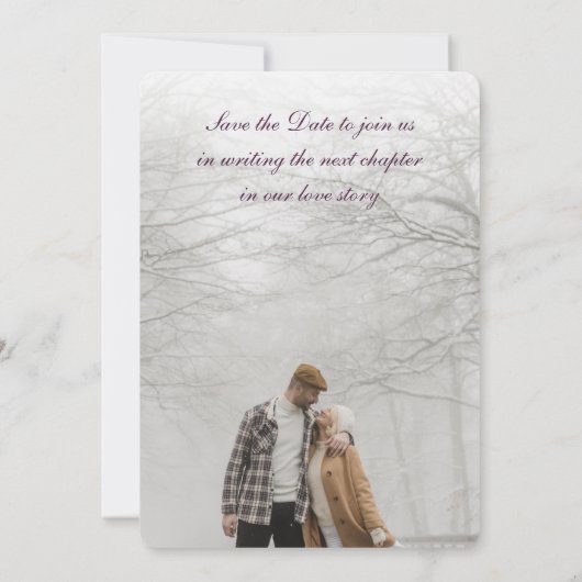 Elegant Plum Tan Boek Hoesje Bruiloft Save the Dat Kaart (Achterkant)