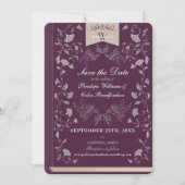 Elegant Plum Tan Boek Hoesje Bruiloft Save the Dat Kaart (Voorkant)