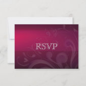 Elegant Plum | Zilveren Bloemen Bruiloft RSVP Kaar (Voorkant)