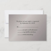 Elegant Plum | Zilveren Bloemen Bruiloft RSVP Kaar (Achterkant)