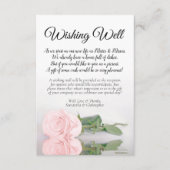 Elegant Plush Pink Rose Wedding Well Poem Informatiekaartje (Voorkant)