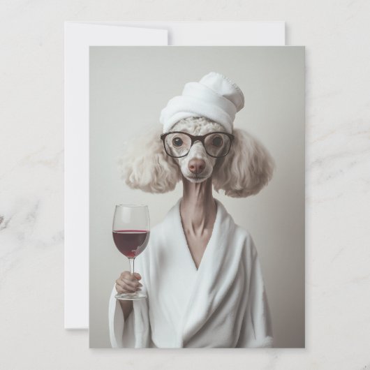 Elegant poedel spa moment kaart (Voorkant)