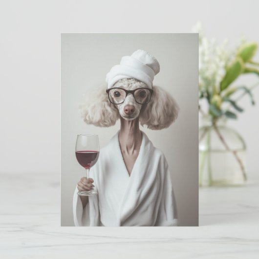 Elegant poedel spa moment kaart (Staand voorkant)