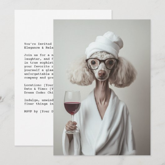 Elegant poedel spa moment kaart (Voorkant / Achterkant)