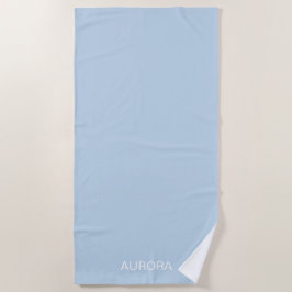 Elegant poeder blauw gepersonaliseerde naam - strandlaken