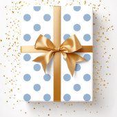 Elegant Poeder Blauw Polka Dots Patroon Cadeaupapier