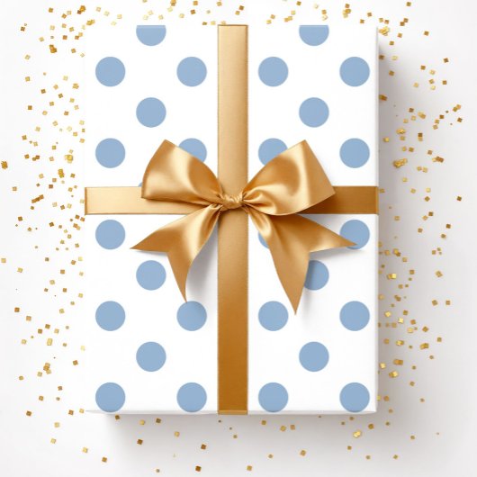 Elegant Poeder Blauw Polka Dots Patroon Cadeaupapier