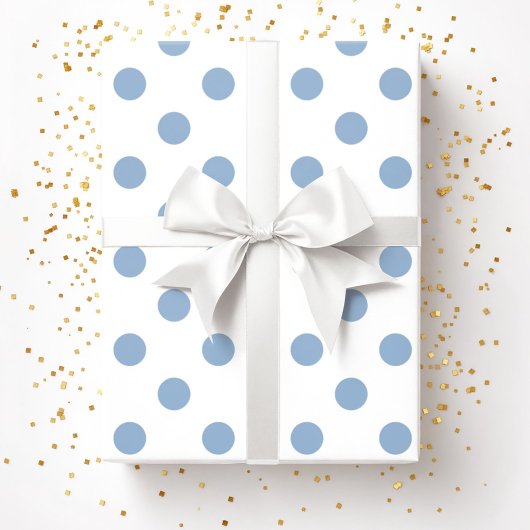 Elegant Poeder Blauw Polka Dots Patroon Cadeaupapier
