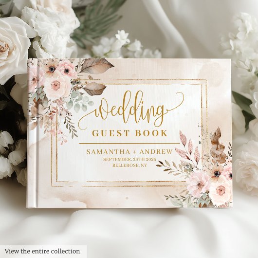 Elegant Poeder Roze Goud Boho Wedding Gastboek Gastenboek