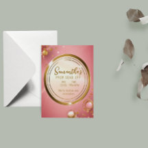 Elegant poeder roze prom uitnodiging