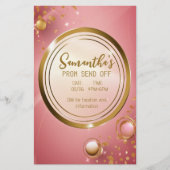 Elegant poeder roze prom uitnodiging flyer (Voorkant)