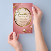 Elegant poeder roze prom uitnodiging flyer (Hand)