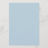 Elegant Poederblauw Monogram Moderne Trouw Menu (Achterkant)