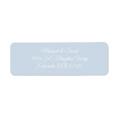 Elegant Poederblauw Retouradres Etiket (Voorkant)