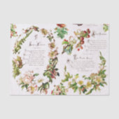 Elegant  Poetry Flowers Antiek Boek Tissuepapier (Voorkant)