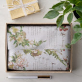 Elegant  Poetry Flowers Antiek Boek Tissuepapier (Geschenk)