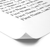 Elegant Poinsettia 12 Tables Wedding SEATING CHART Poster (Hoek)