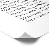 Elegant Poinsettia 16 Tables Wedding SEATING CHART Poster (Hoek)