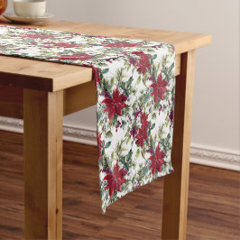 Elegant Poinsettia Bouquet Pattern kerst Medium Tafelloper